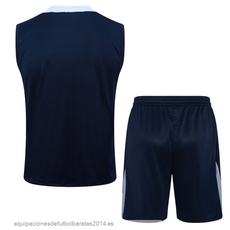 Nuevo Entrenamiento Sin Mangas Conjunto Completo Francia 2024 Azul Marino Baratas